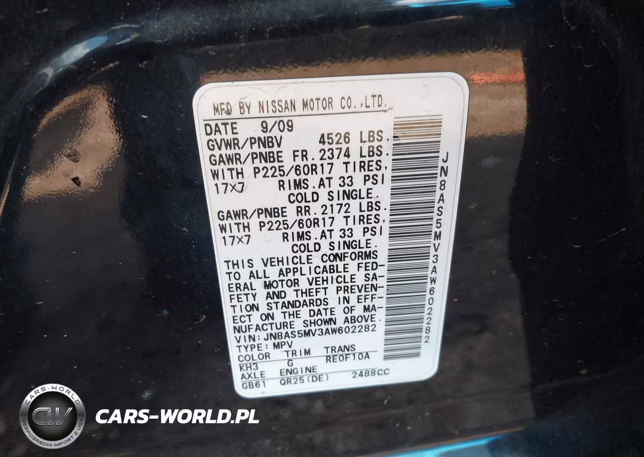2010 Nissan Rogue Sl VIN:JN8AS5MV3AW602282 - 9