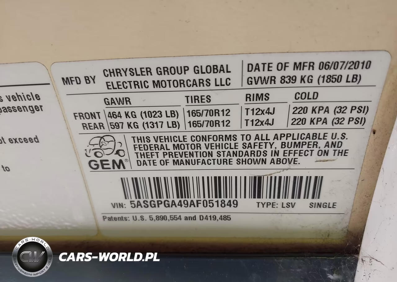 2010 Global Electric Motors E2 VIN:5ASGPGA49AF051849 - 9