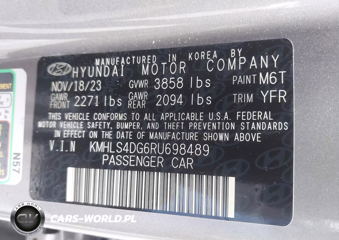 2024 Hyundai Elantra Sel VIN:KMHLS4DG6RU698489 - 9