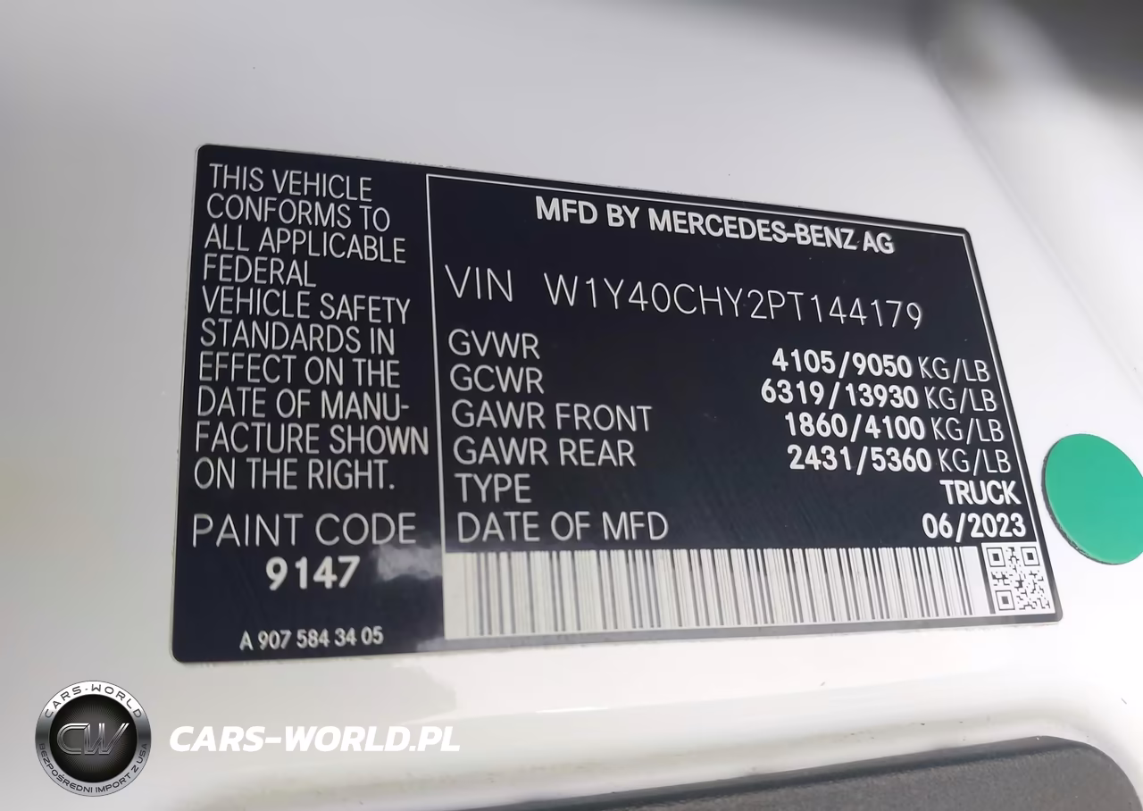2023 Mercedes-Benz Sprinter 2500 High Roof 4-Cyl Gas VIN:W1Y40CHY2PT144179 - 9