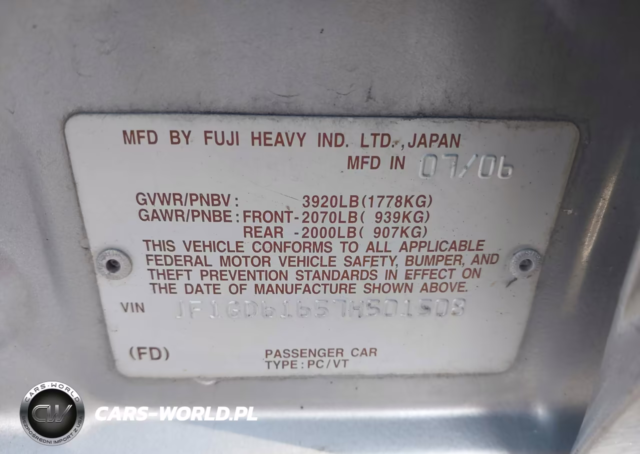 2007 Subaru Impreza 2.5I VIN:JF1GD61657H501508 - 9