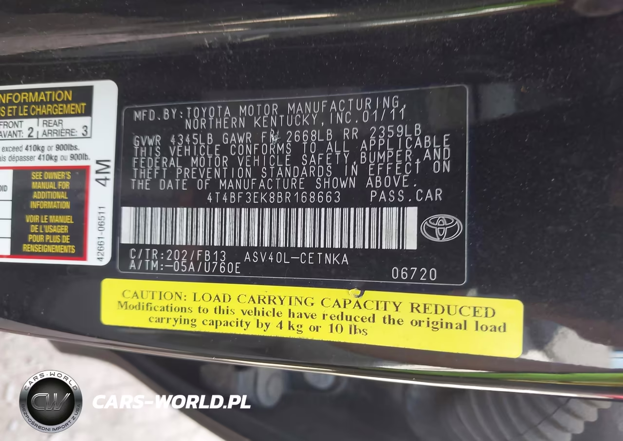 2011 Toyota Camry Le VIN:4T4BF3EK8BR168663 - 9