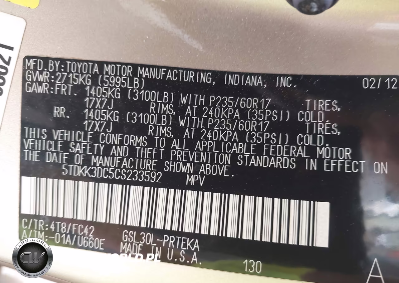 2012 Toyota Sienna Le V6 8 Passenger VIN:5TDKK3DC5CS233592 - 9