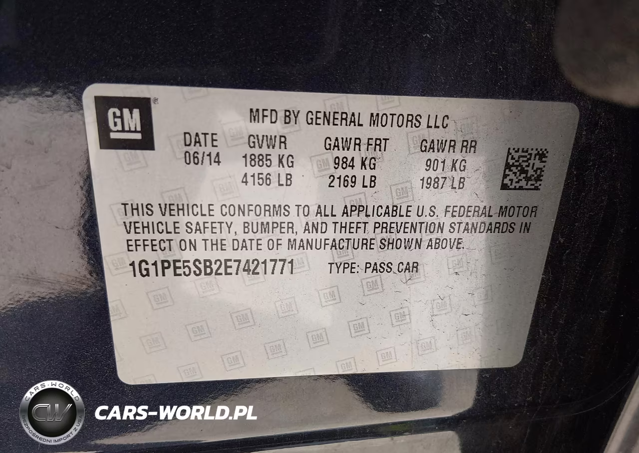 2014 Chevrolet Cruze 2Lt Auto VIN:1G1PE5SB2E7421771 - 9