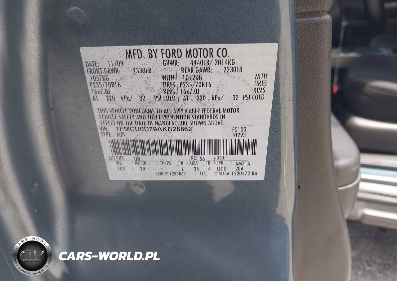 2010 Ford Escape Xlt VIN:1FMCU0D79AKB28862 - 9