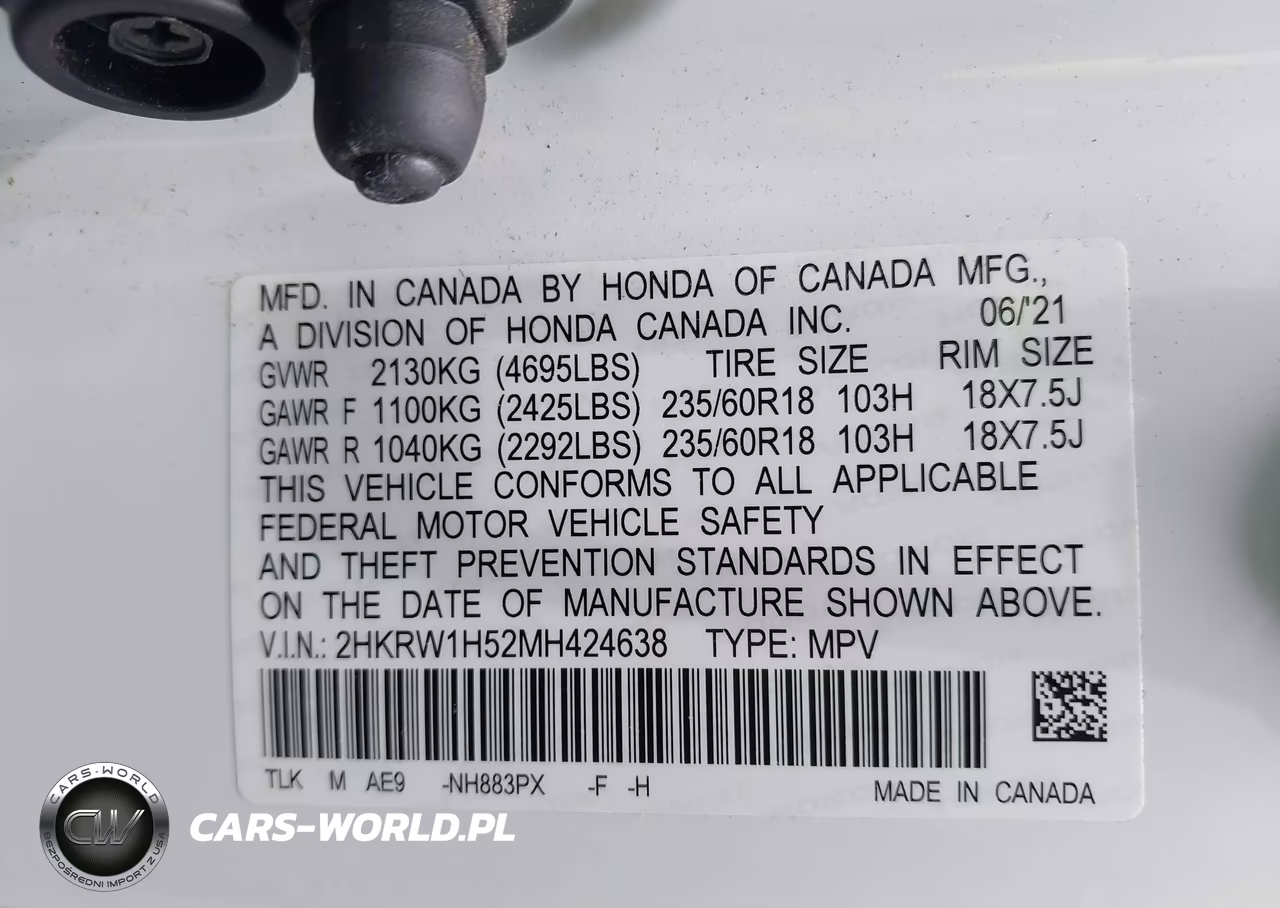 2021 Honda Cr-V 2Wd Ex VIN:2HKRW1H52MH424638 - 9