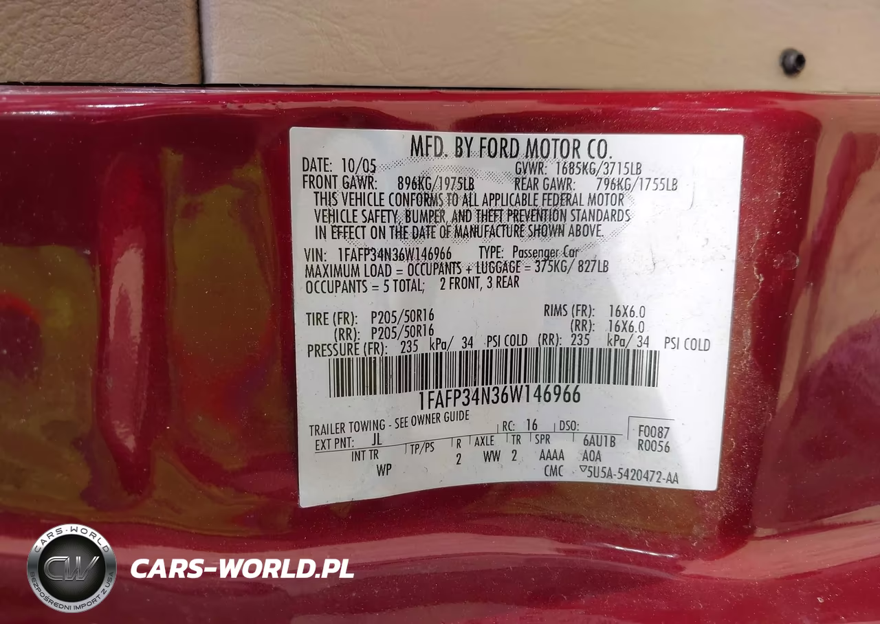 2006 Ford Focus Zx4 VIN:1FAFP34N36W146966 - 9