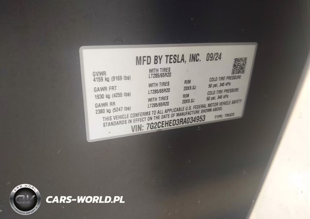 2024 Tesla Cybertruck All-Wheel Drive VIN:7G2CEHED3RA034953 - 9