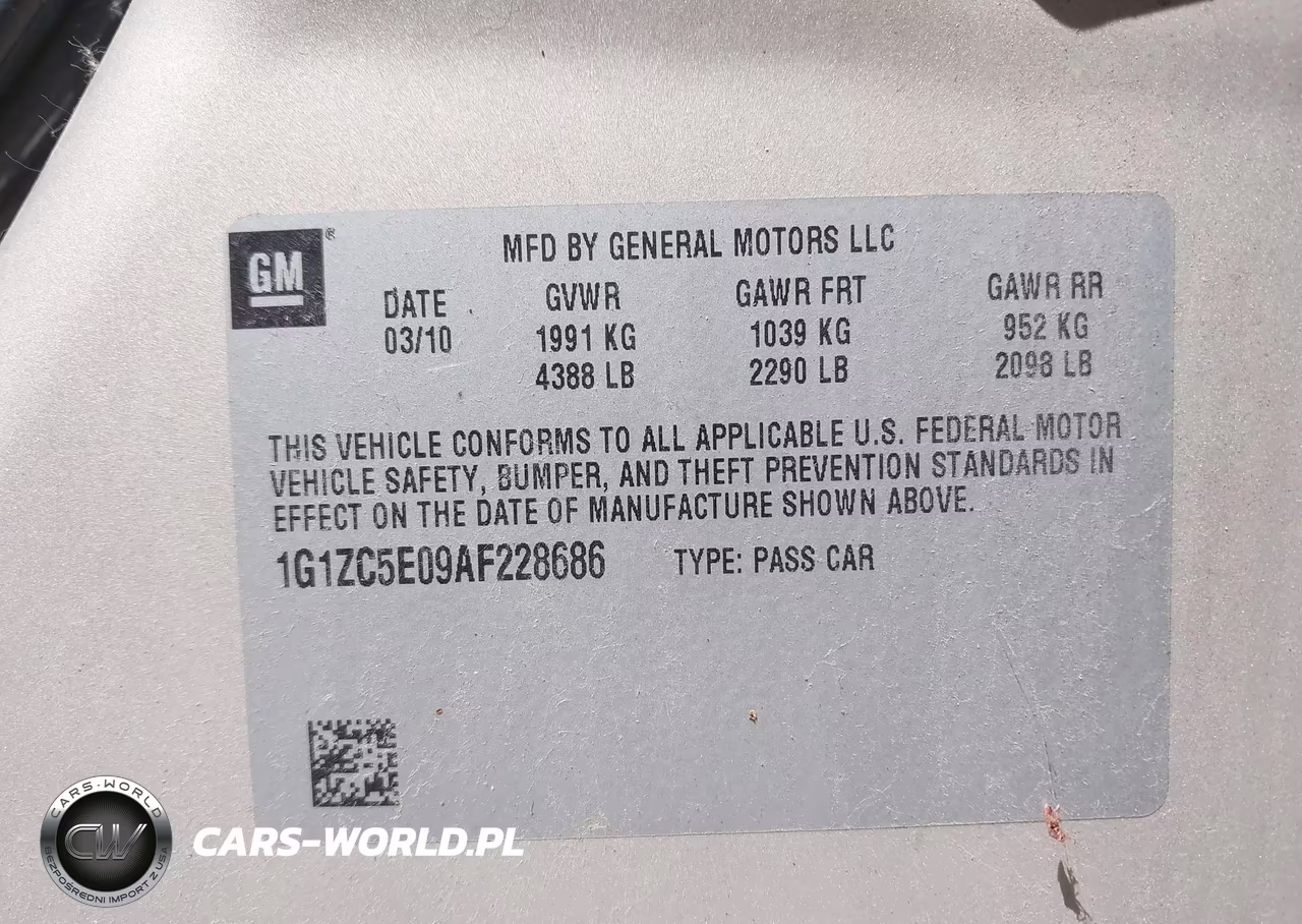 2010 Chevrolet Malibu Lt VIN:1G1ZC5E09AF228686 - 9
