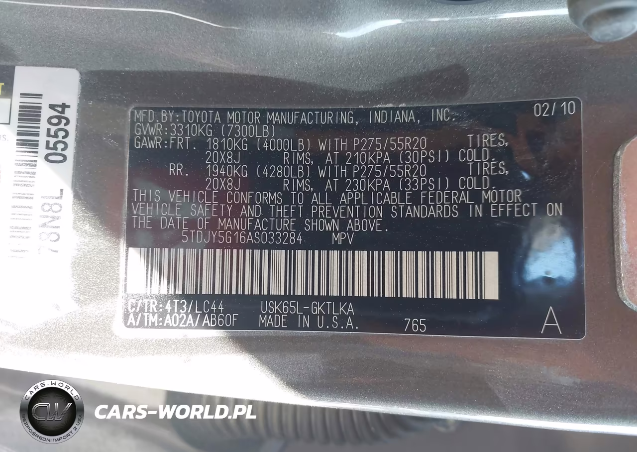 2010 Toyota Sequoia Limited 5.7L V8 VIN:5TDJY5G16AS033284 - 9