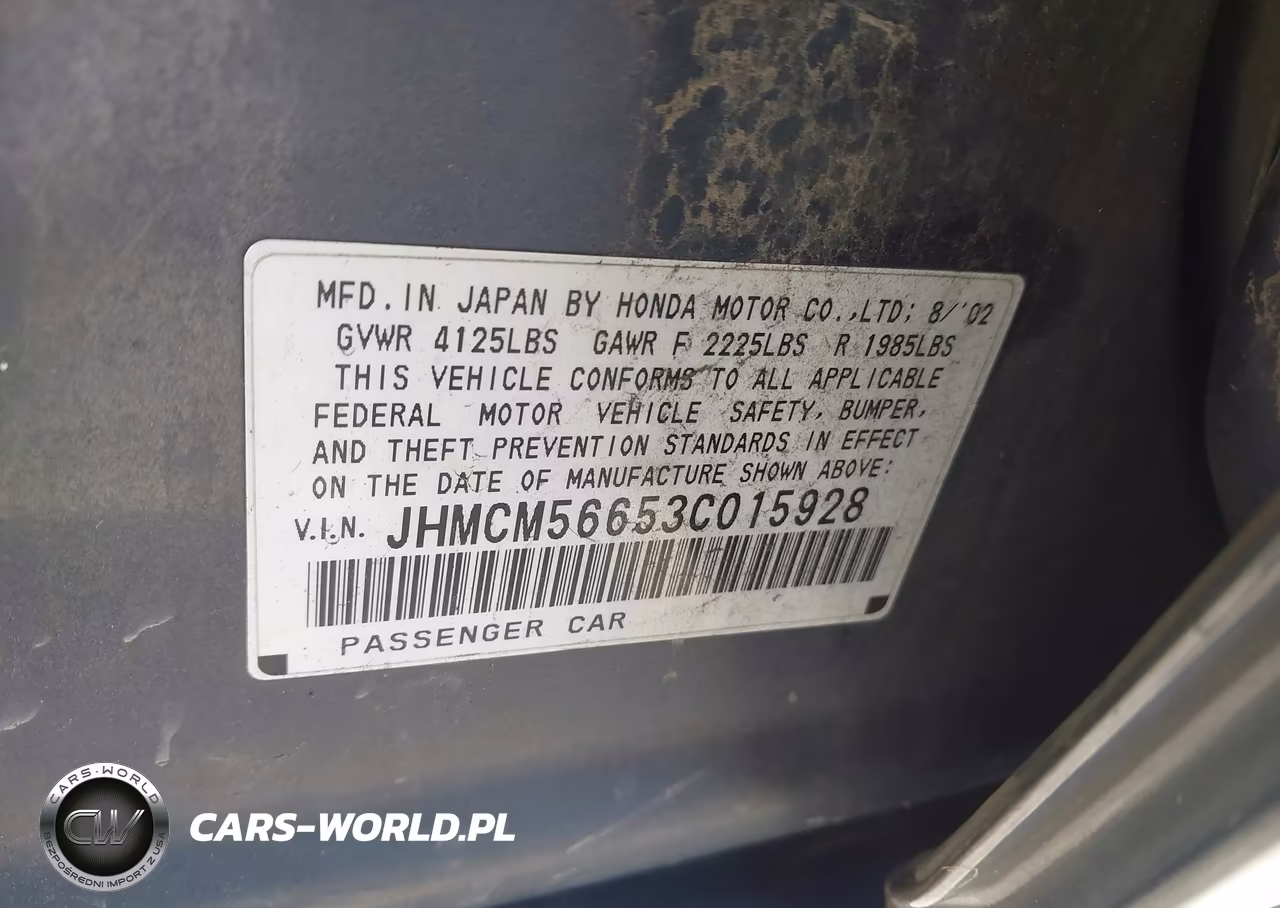 2003 Honda Accord Sdn Ex VIN:JHMCM56653C015928 - 9