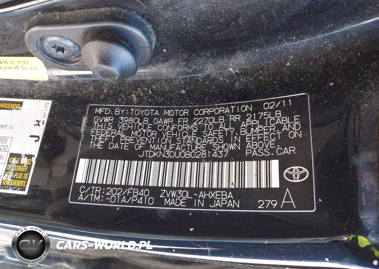 2011 Toyota Prius Two VIN:JTDKN3DU0B0281437 - 9