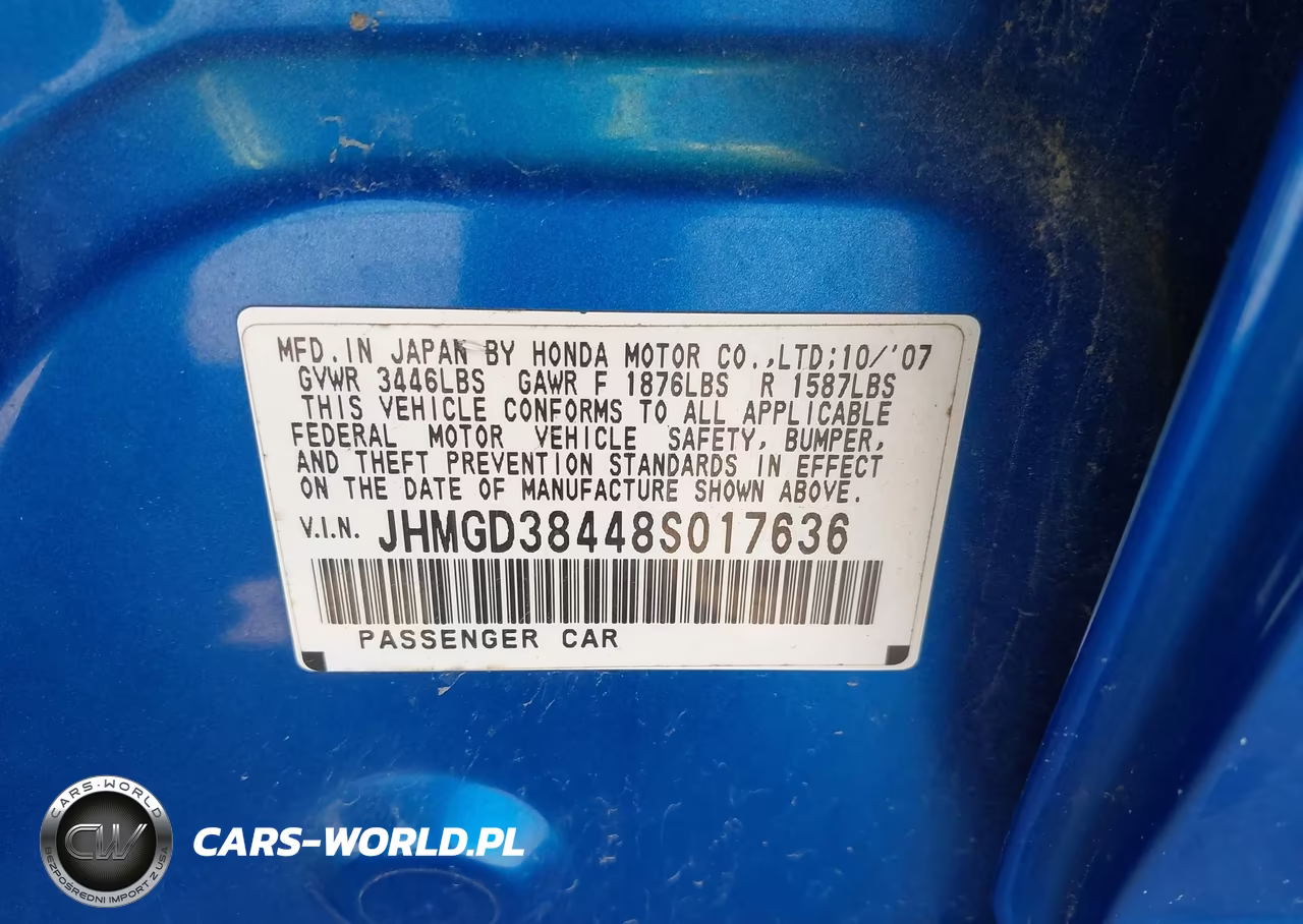 2008 Honda Fit VIN:JHMGD38448S017636 - 9