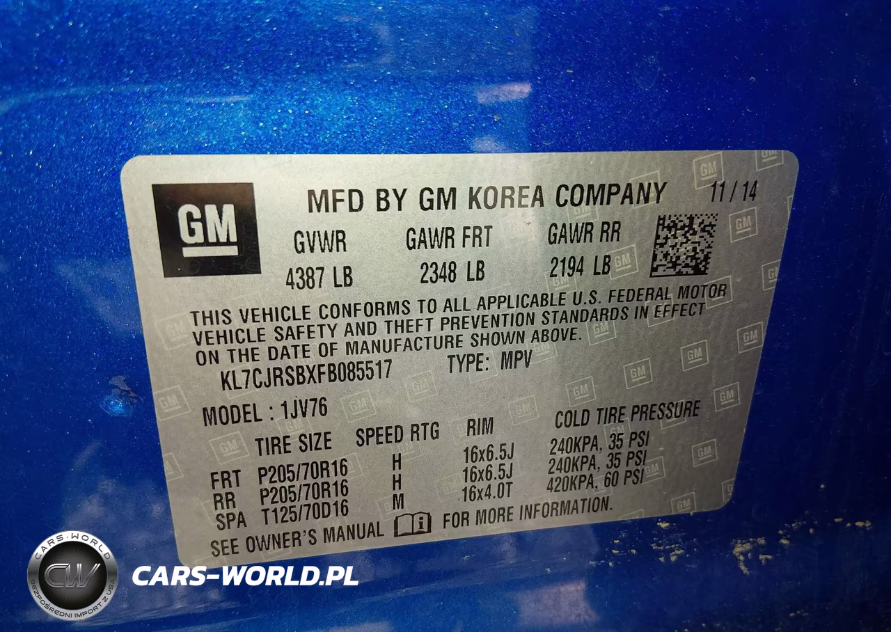 2015 Chevrolet Trax Lt VIN:KL7CJRSBXFB085517 - 9