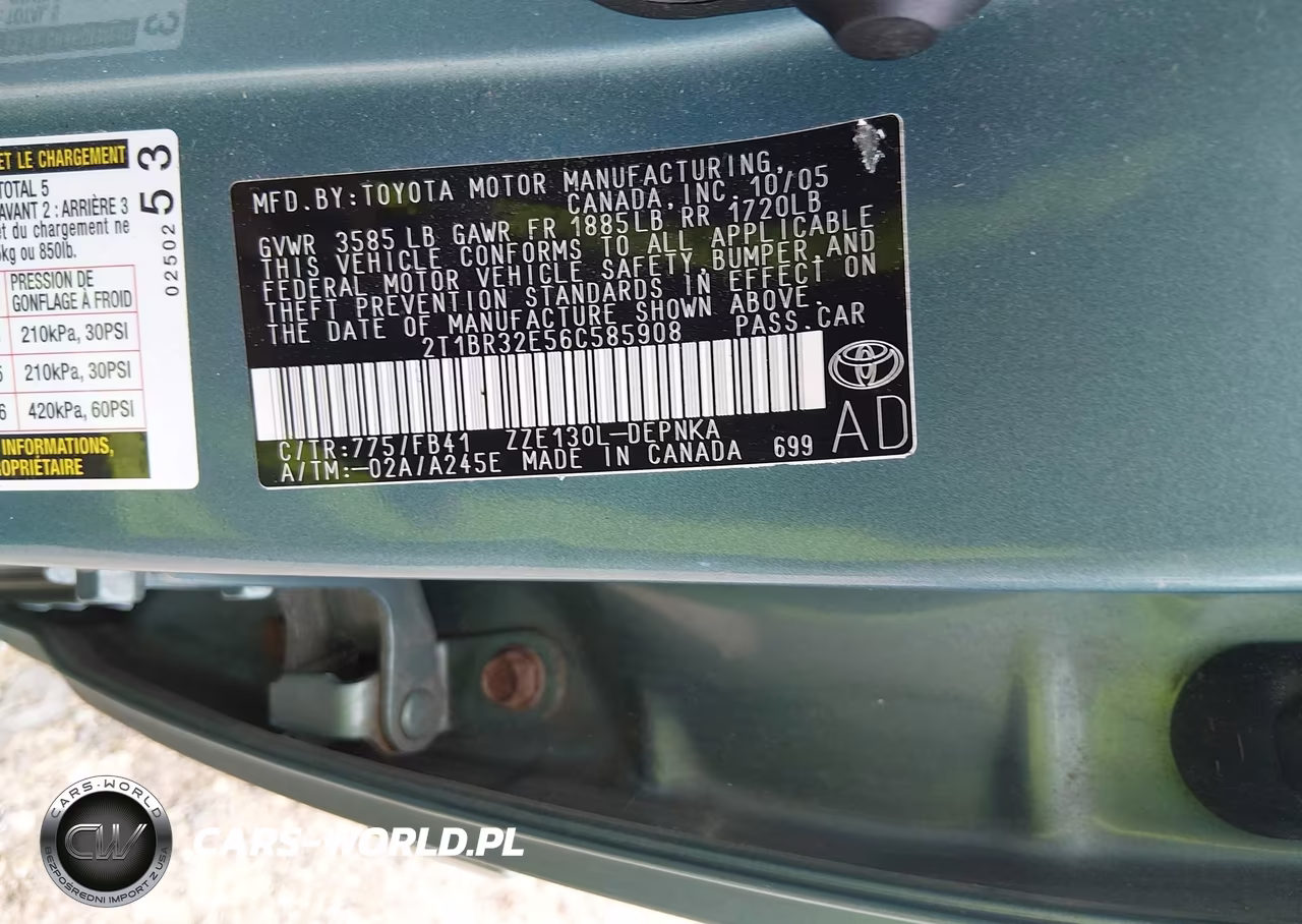 2006 Toyota Corolla Le VIN:2T1BR32E56C585908 - 9
