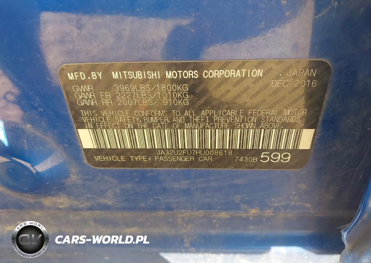 2017 Mitsubishi Lancer Es VIN:JA32U2FU7HU008618 - 9