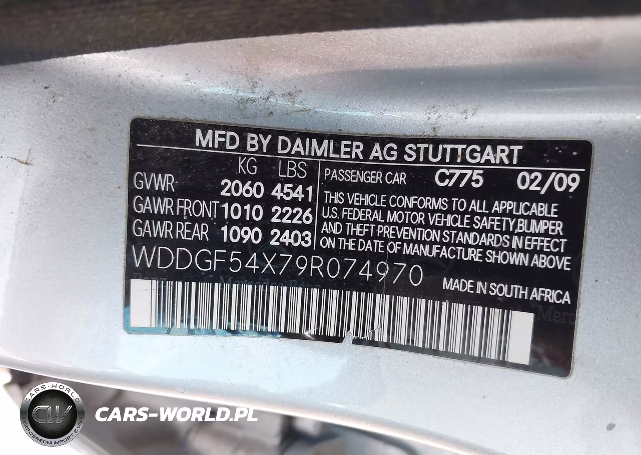 2009 Mercedes-Benz C 300 Sport VIN:WDDGF54X79R074970 - 9