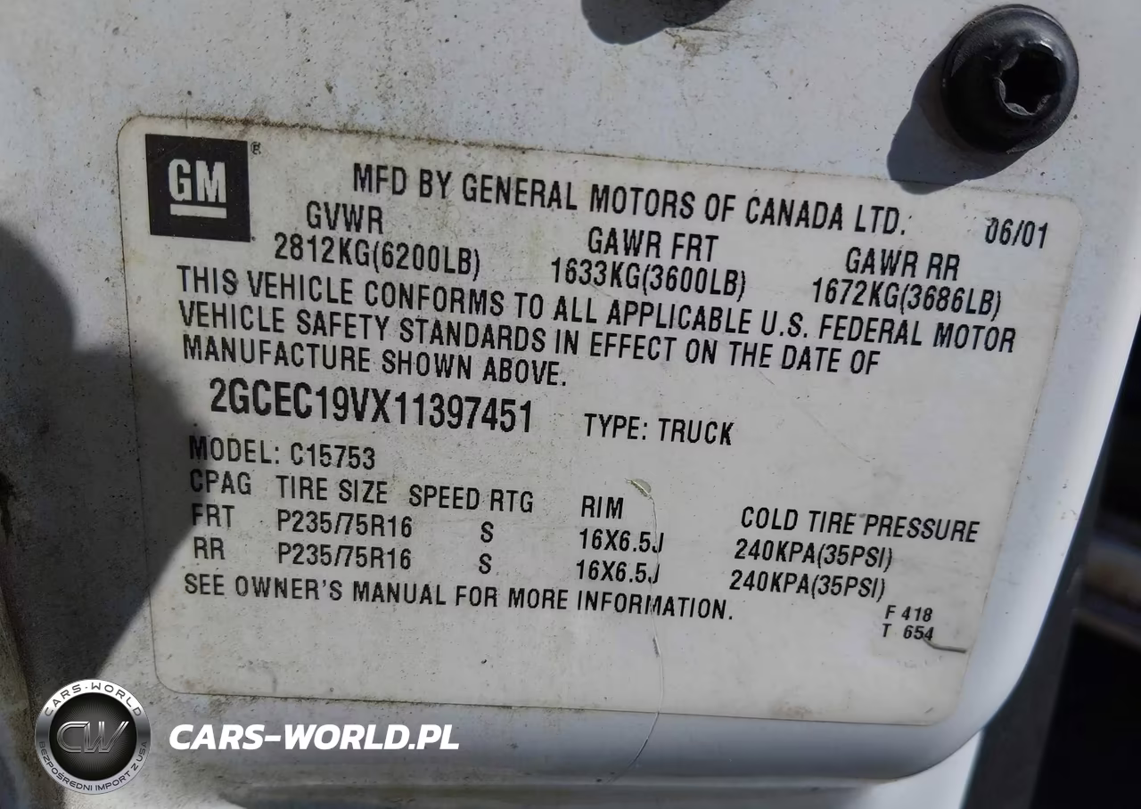 2001 Chevrolet Silverado 1500 VIN:2GCEC19VX11397451 - 9