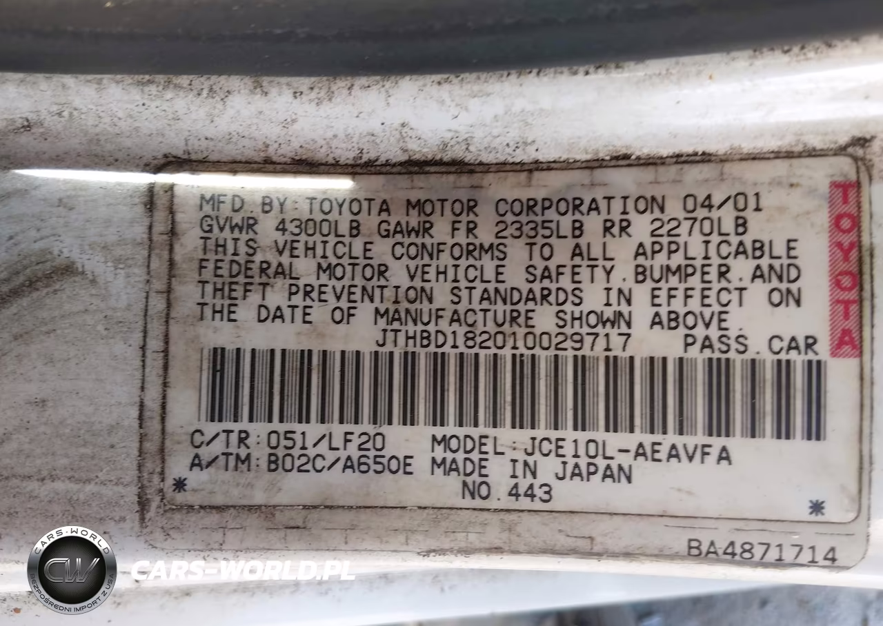2001 Lexus Is 300 VIN:JTHBD182010029717 - 9