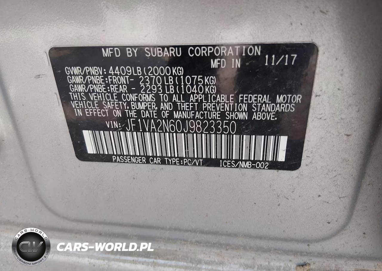 2018 Subaru Wrx Sti VIN:JF1VA2N60J9823350 - 9