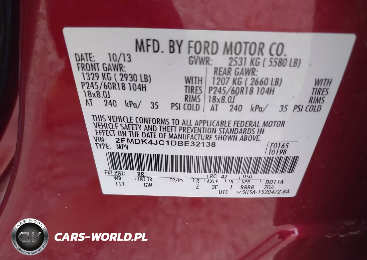 2013 Ford Edge Sel VIN:2FMDK4JC1DBE32138 - 9
