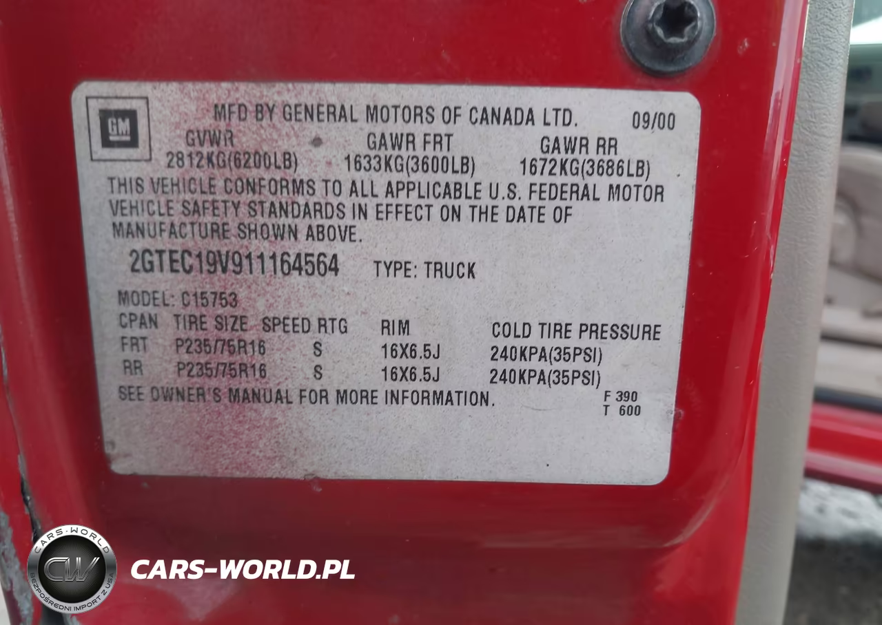2001 GMC Sierra 1500 Sle VIN:2GTEC19V911164564 - 9