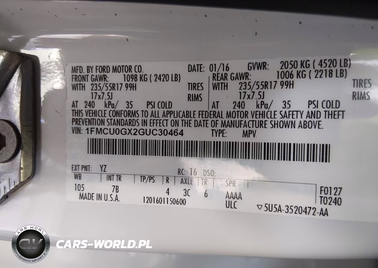 2016 Ford Escape Se VIN:1FMCU0GX2GUC30464 - 9