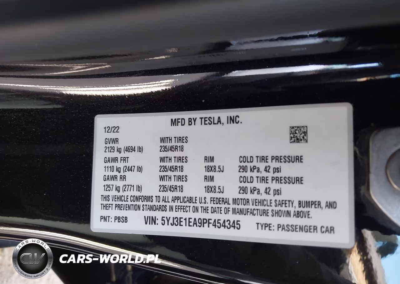 2023 Tesla Model 3 Rear-Wheel Drive VIN:5YJ3E1EA9PF454345 - 9
