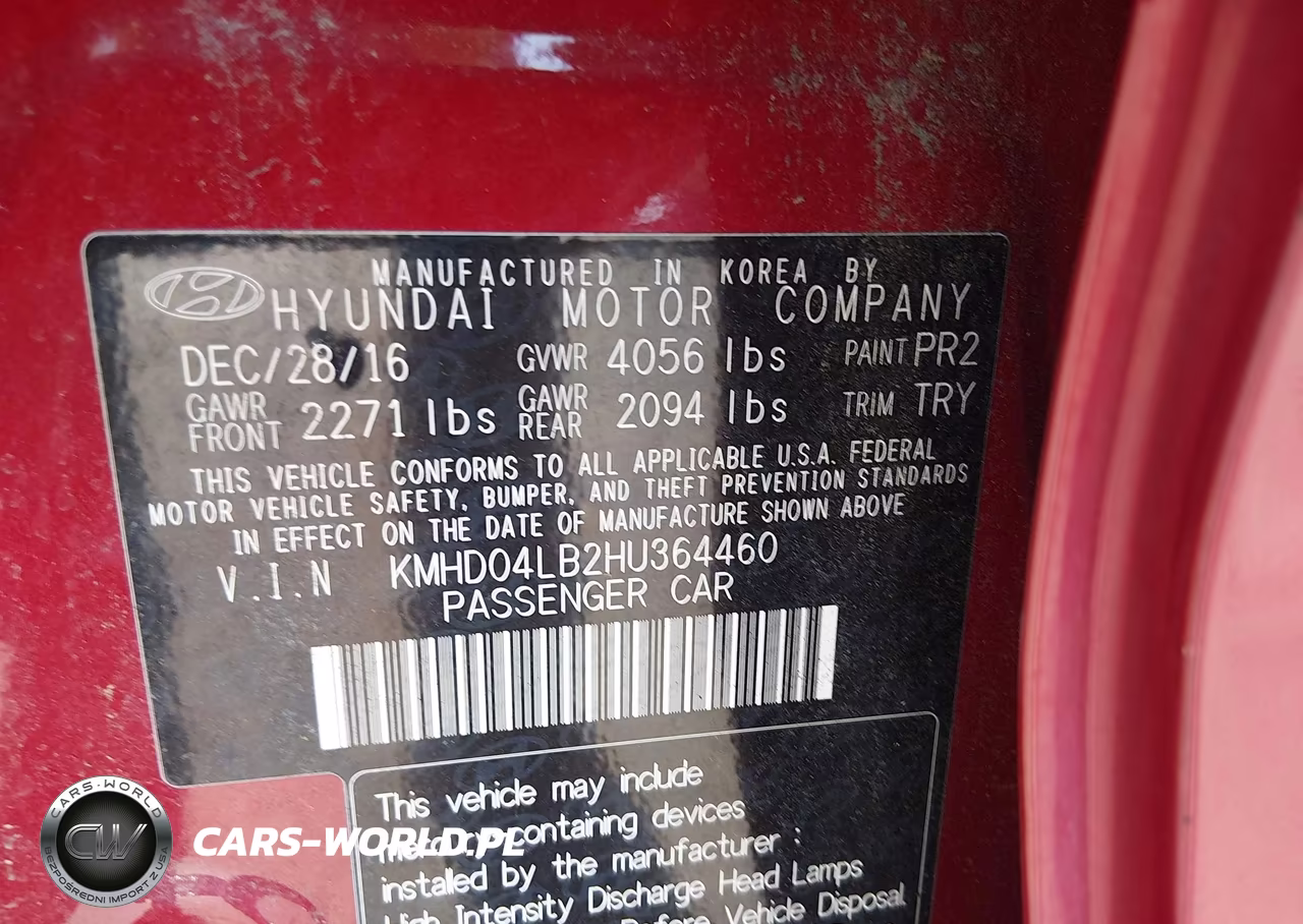 2017 Hyundai Elantra Sport VIN:KMHD04LB2HU364460 - 9