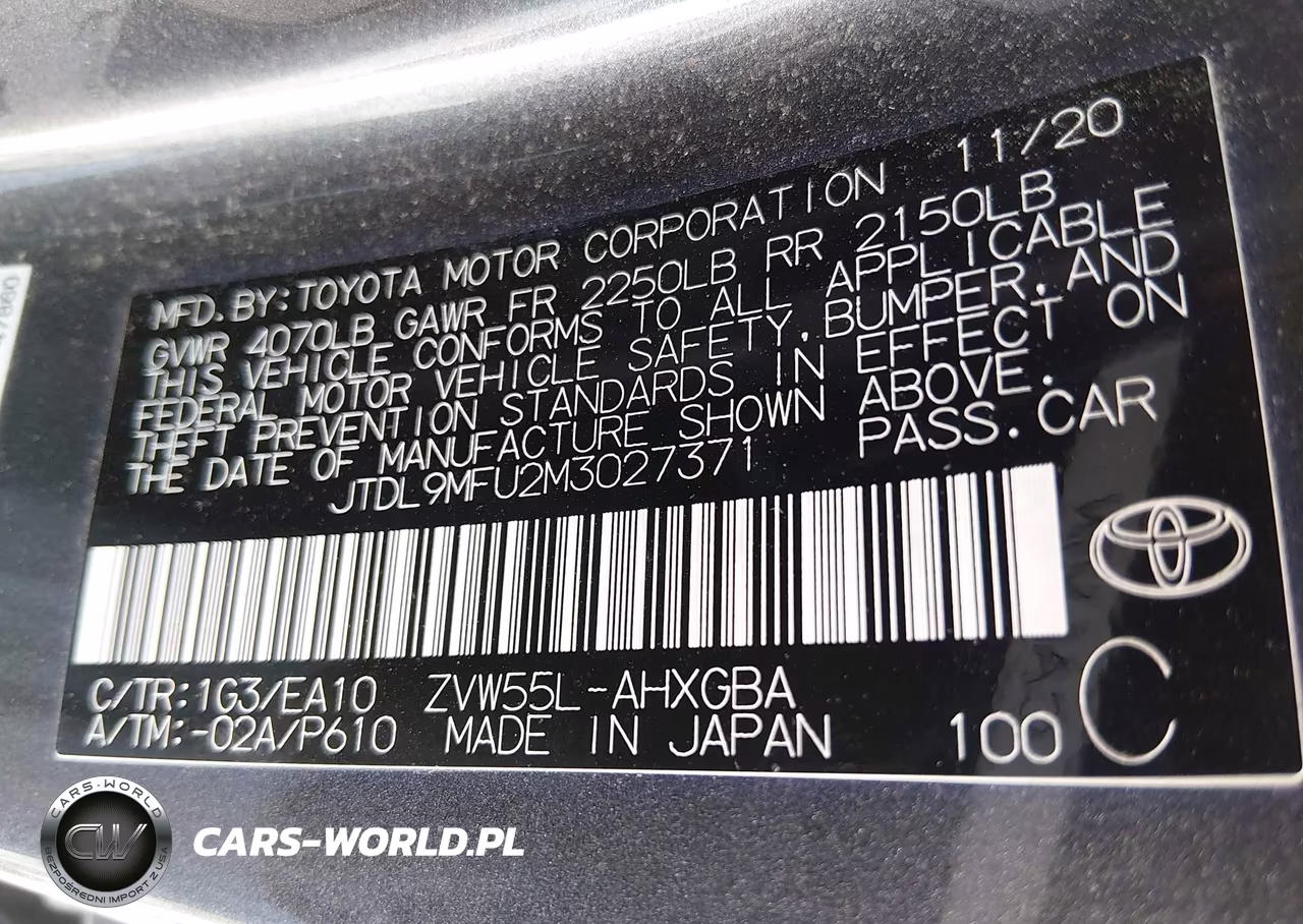 2021 Toyota Prius Xle Awd-E VIN:JTDL9MFU2M3027371 - 9