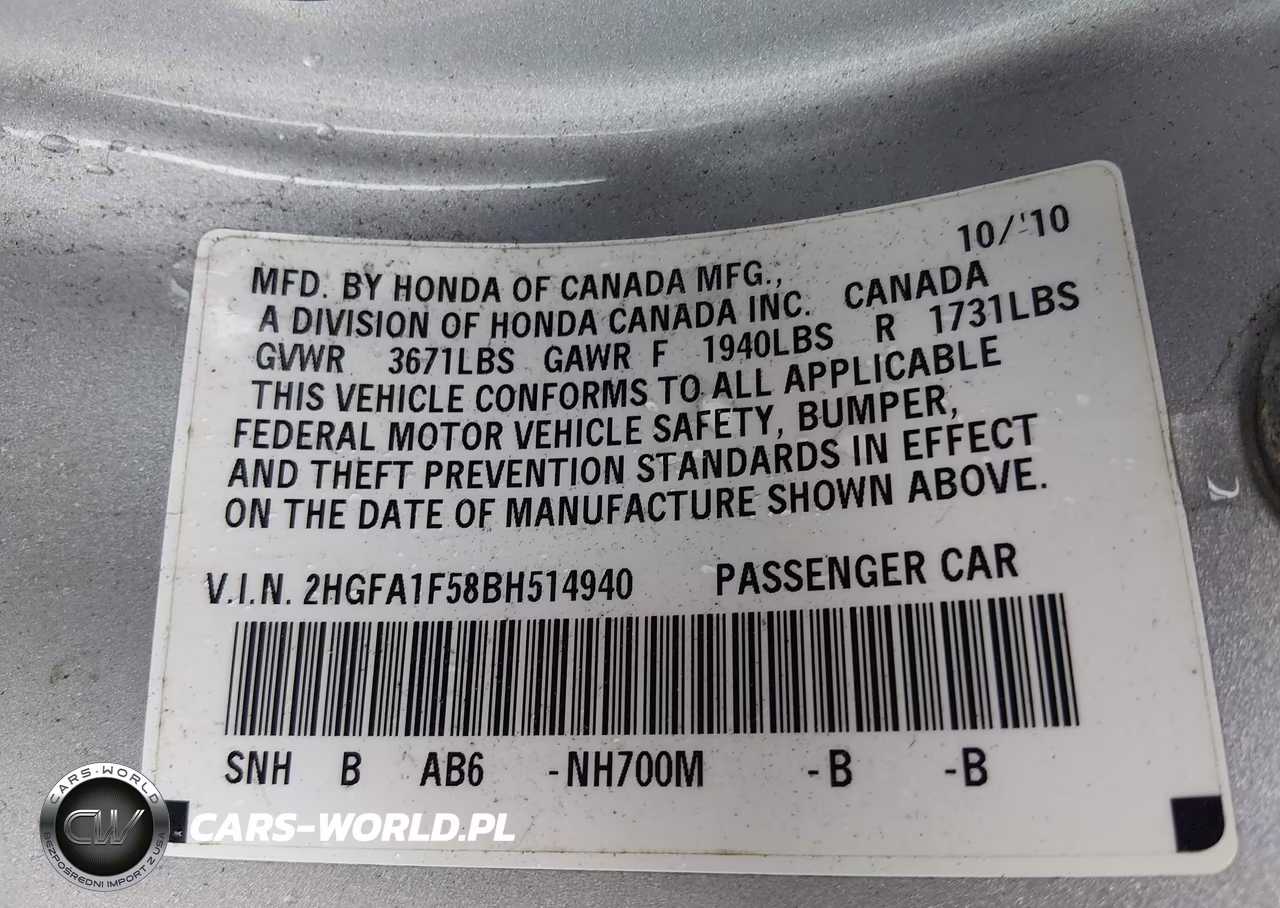 2011 Honda Civic Lx VIN:2HGFA1F58BH514940 - 9