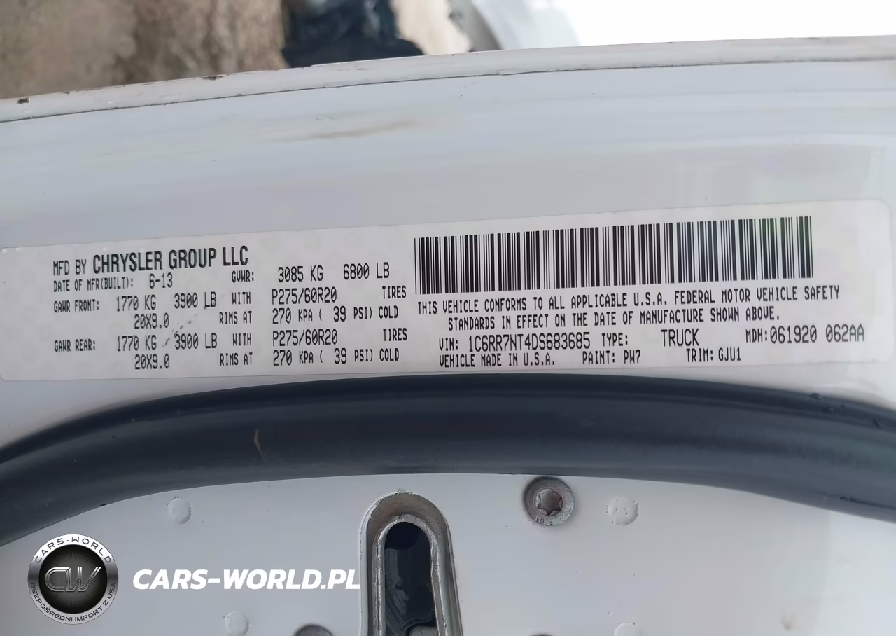 2013 Ram 1500 Laramie VIN:1C6RR7NT4DS683685 - 9