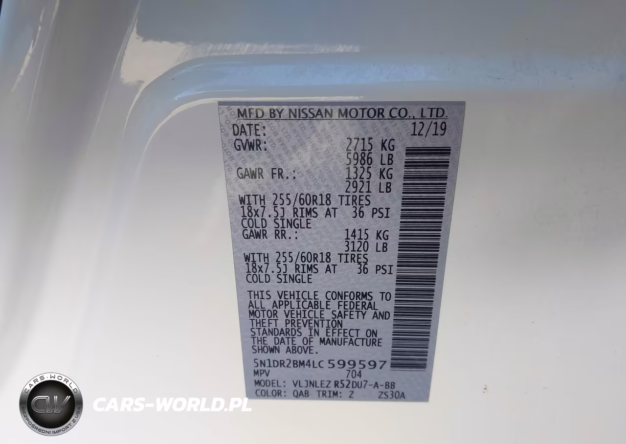 2020 Nissan Pathfinder Sv 4Wd VIN:5N1DR2BM4LC599597 - 9