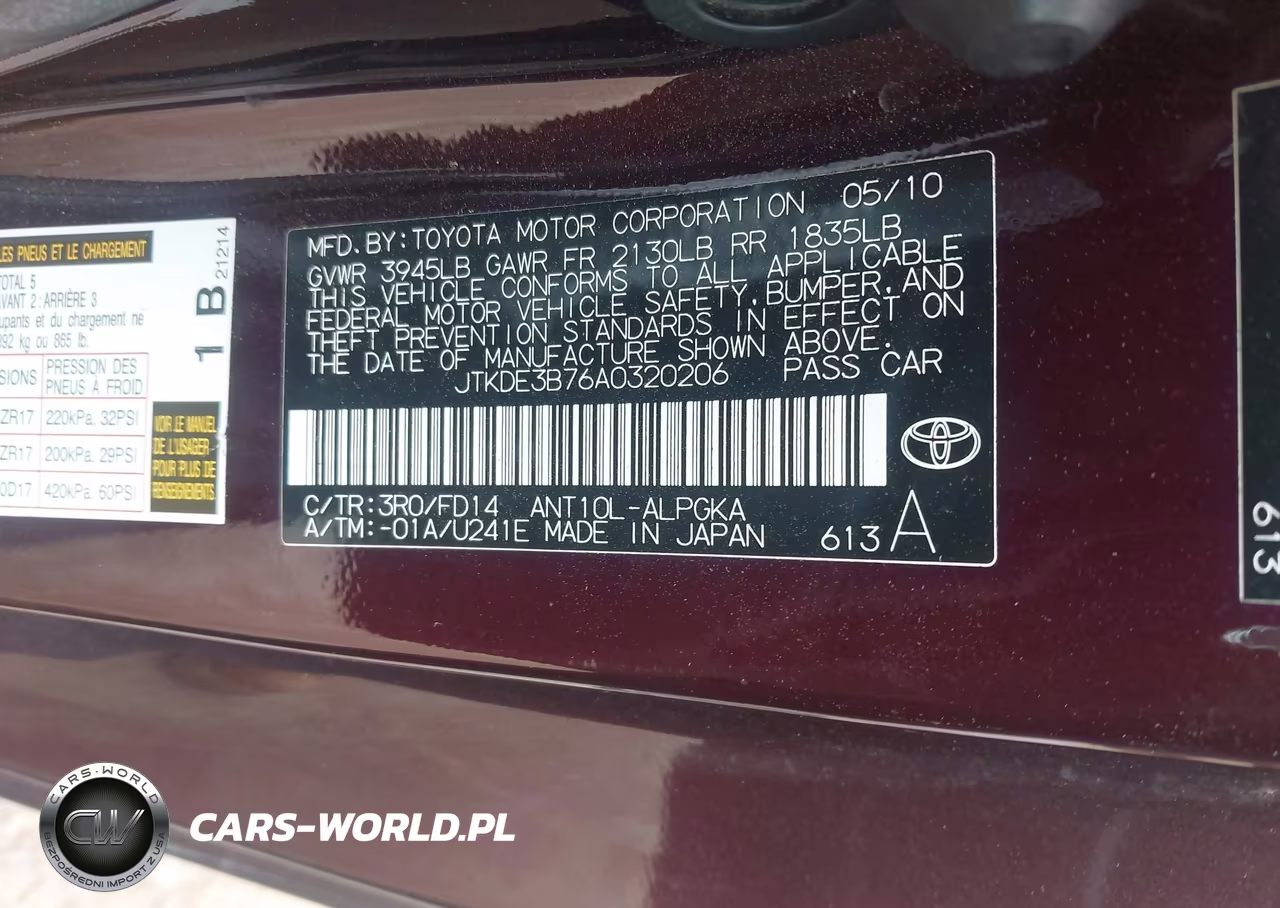 2010 Scion Tc VIN:JTKDE3B76A0320206 - 9