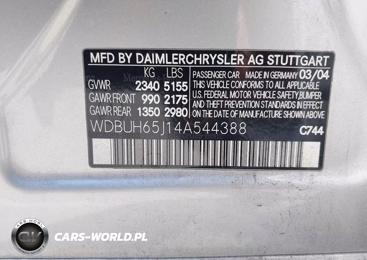 2004 Mercedes-Benz E 320 VIN:WDBUH65J14A544388 - 9