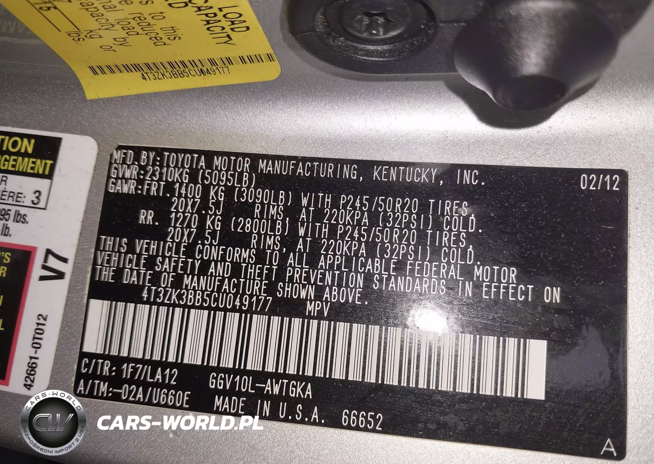2012 Toyota Venza Xle V6 VIN:4T3ZK3BB5CU049177 - 9