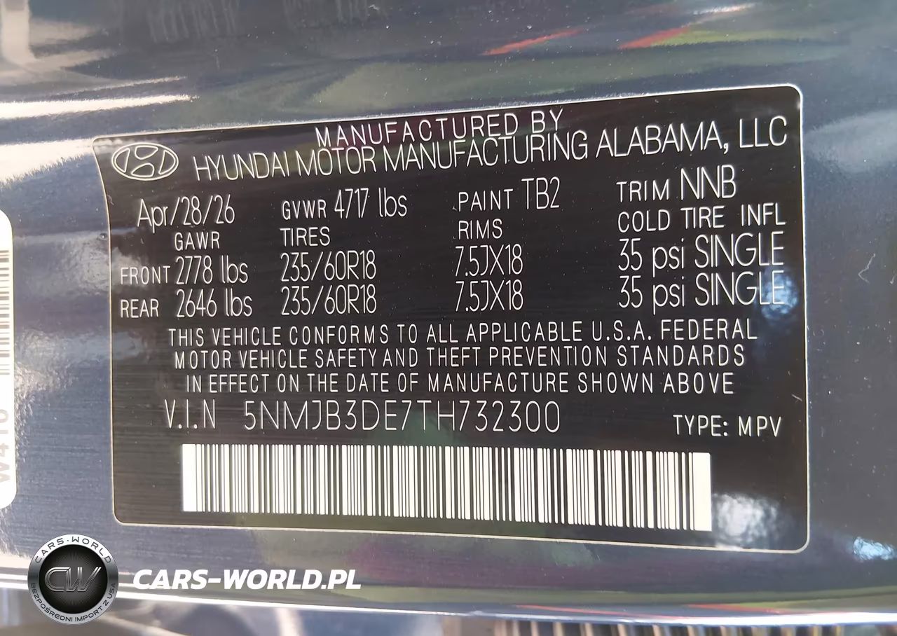 2026 Hyundai Tucson Sel VIN:5NMJB3DE7TH732300 - 9