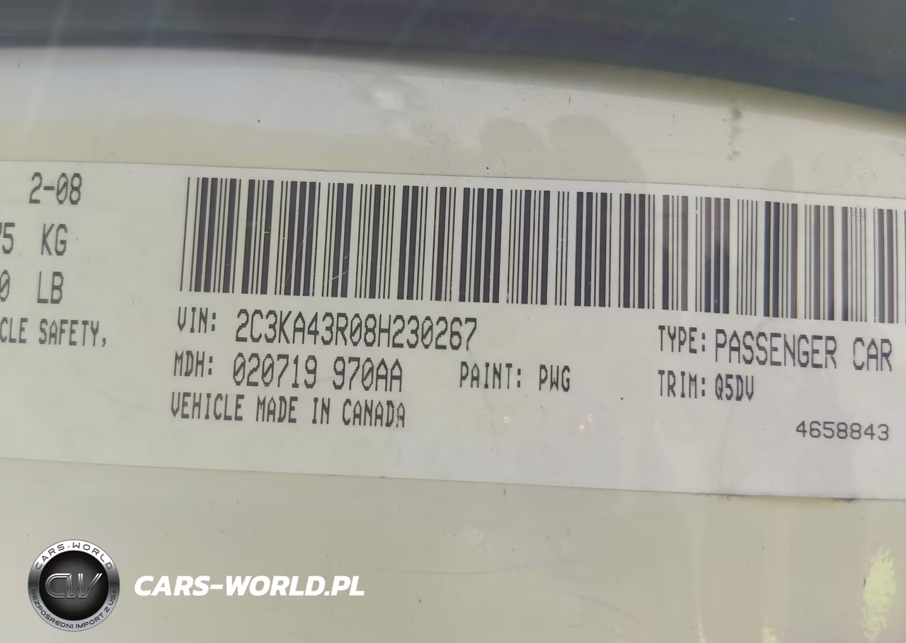 2008 Chrysler 300 Lx VIN:2C3KA43R08H230267 - 9