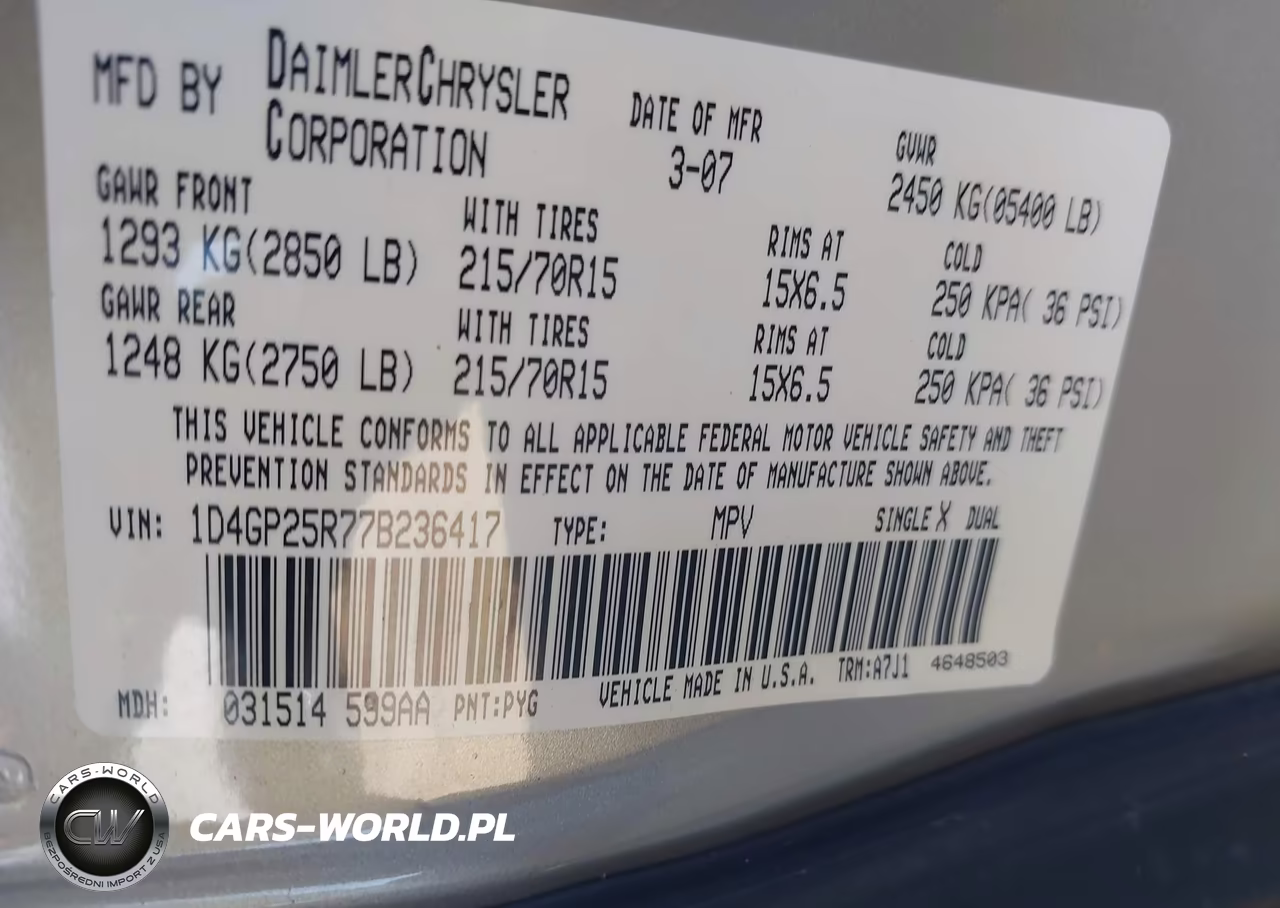 2007 Dodge Caravan Se VIN:1D4GP25R77B236417 - 9