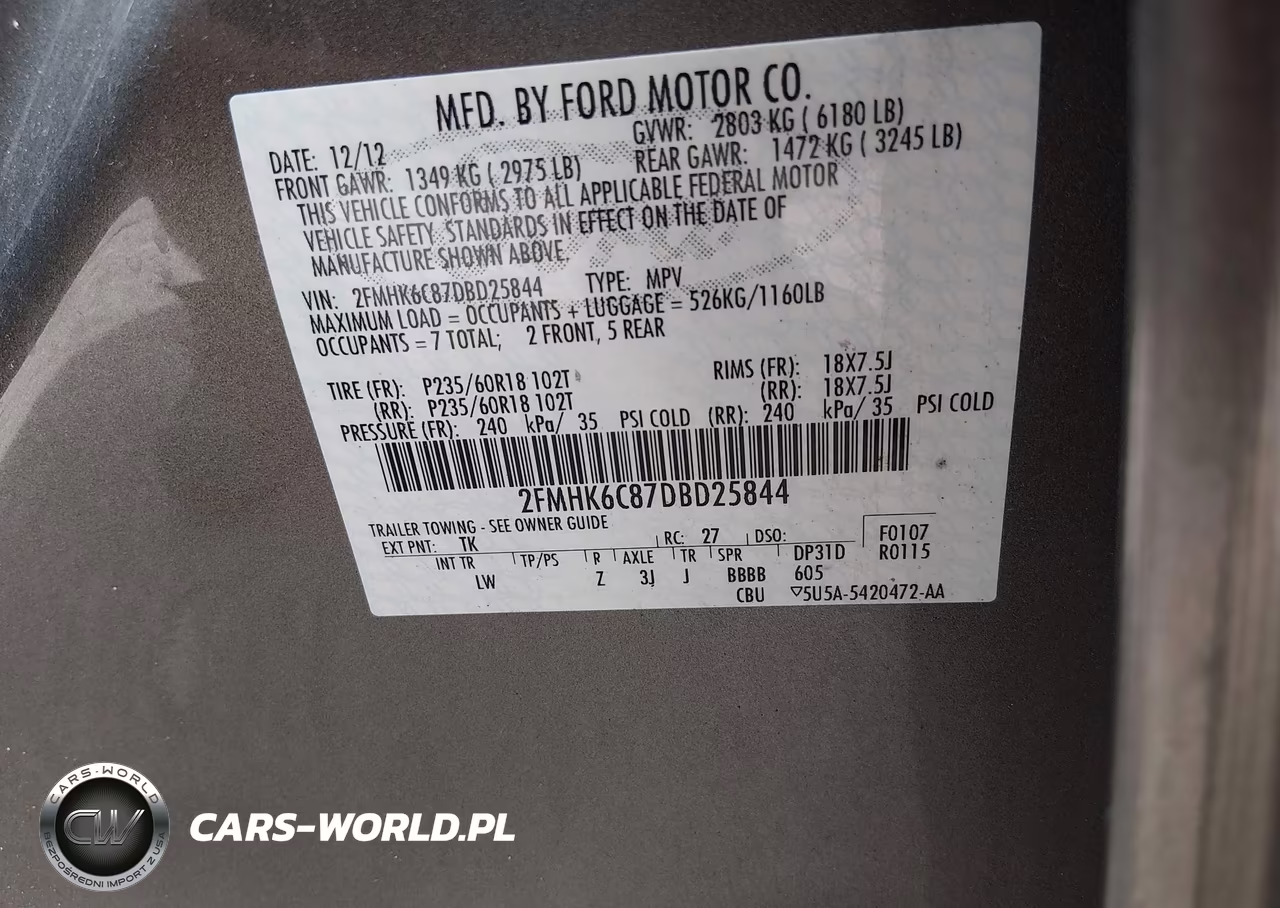 2013 Ford Flex Sel VIN:2FMHK6C87DBD25844 - 9