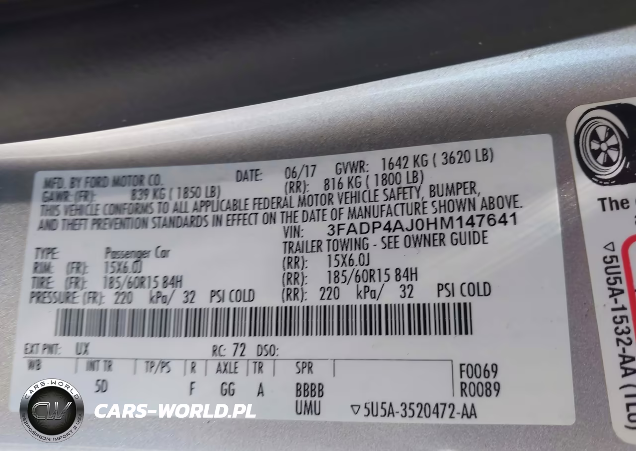 2017 Ford Fiesta S VIN:3FADP4AJ0HM147641 - 9