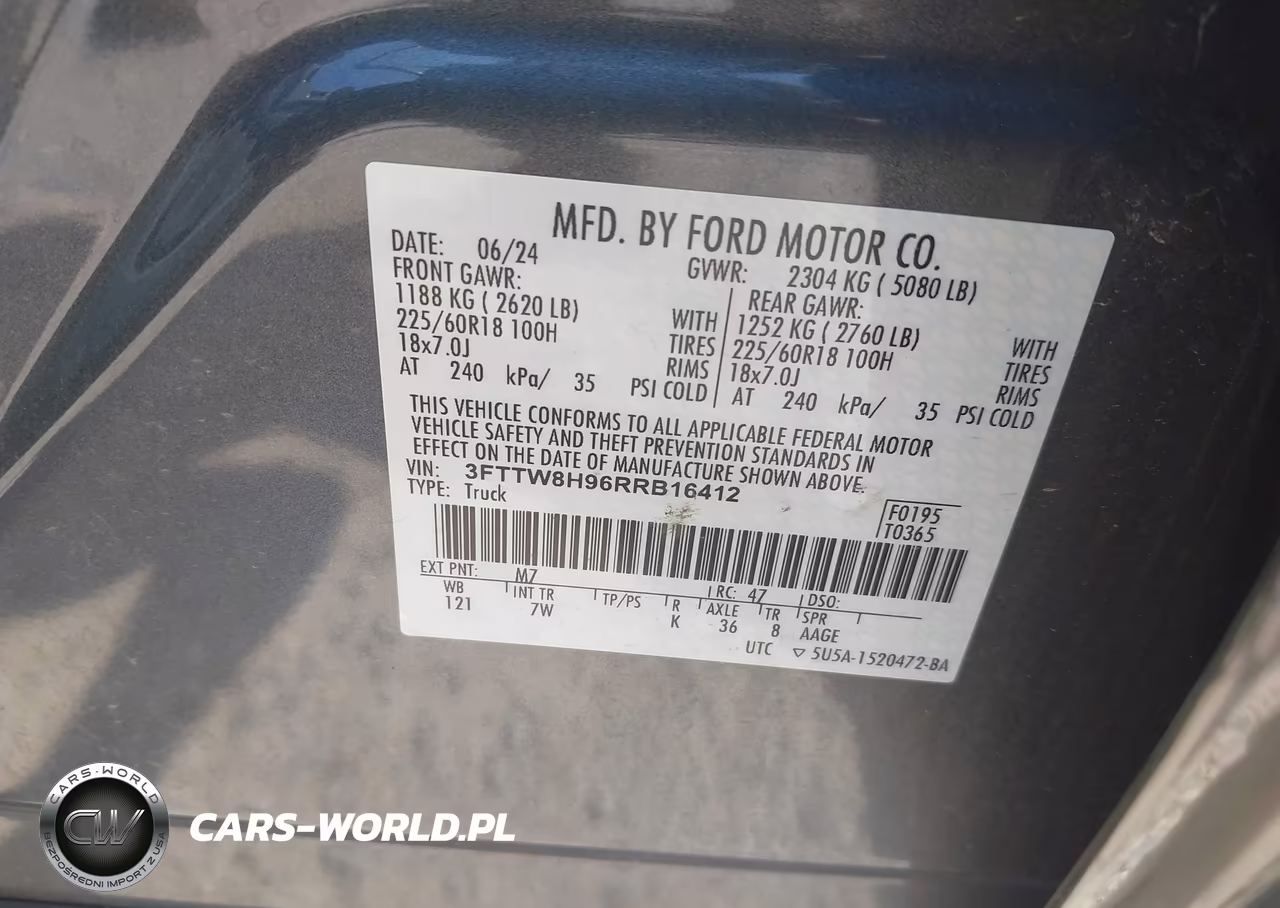 2024 Ford Maverick Xlt VIN:3FTTW8H96RRB16412 - 9