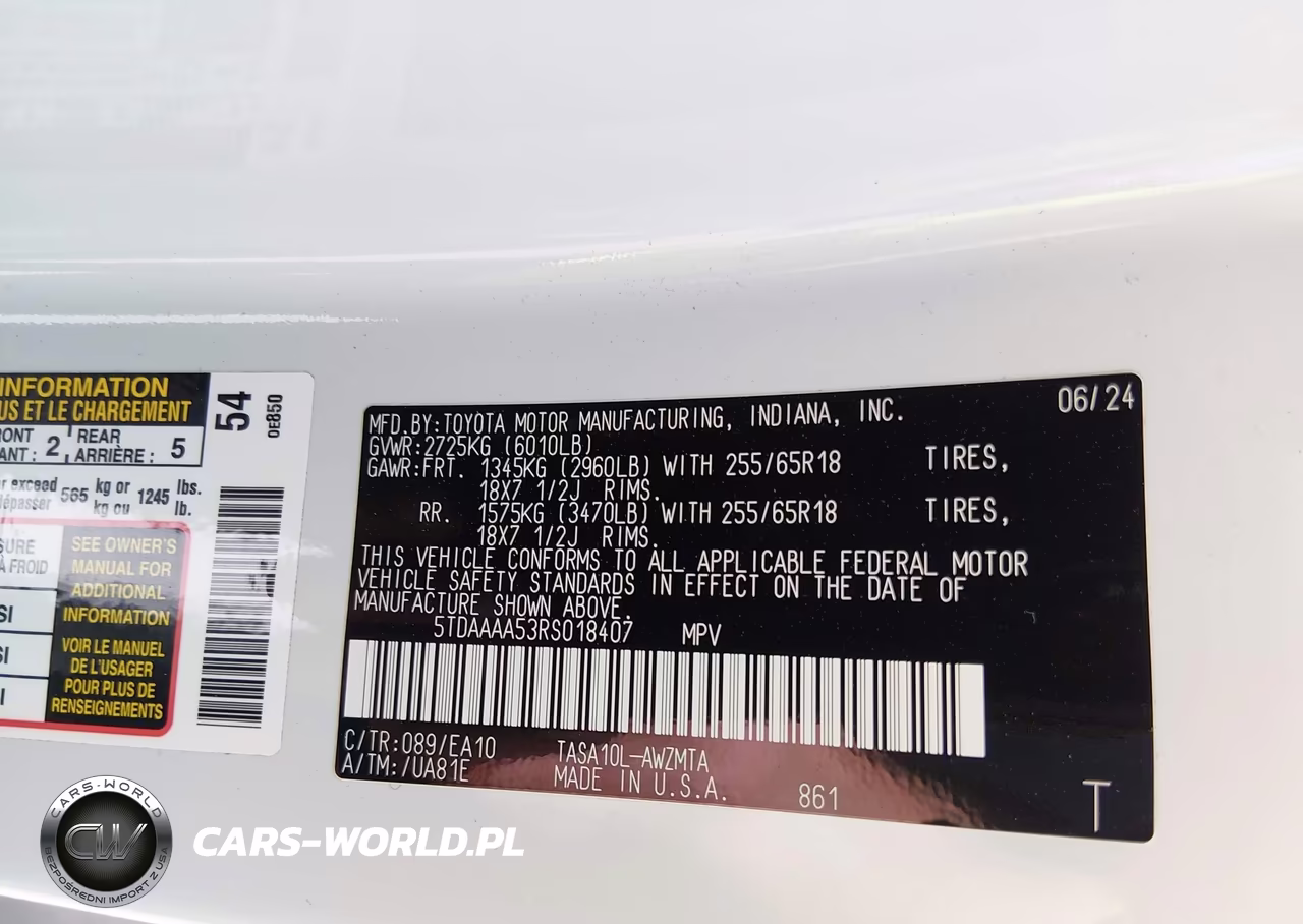 2024 Toyota Grand Highlander Xle VIN:5TDAAAA53RS018407 - 9