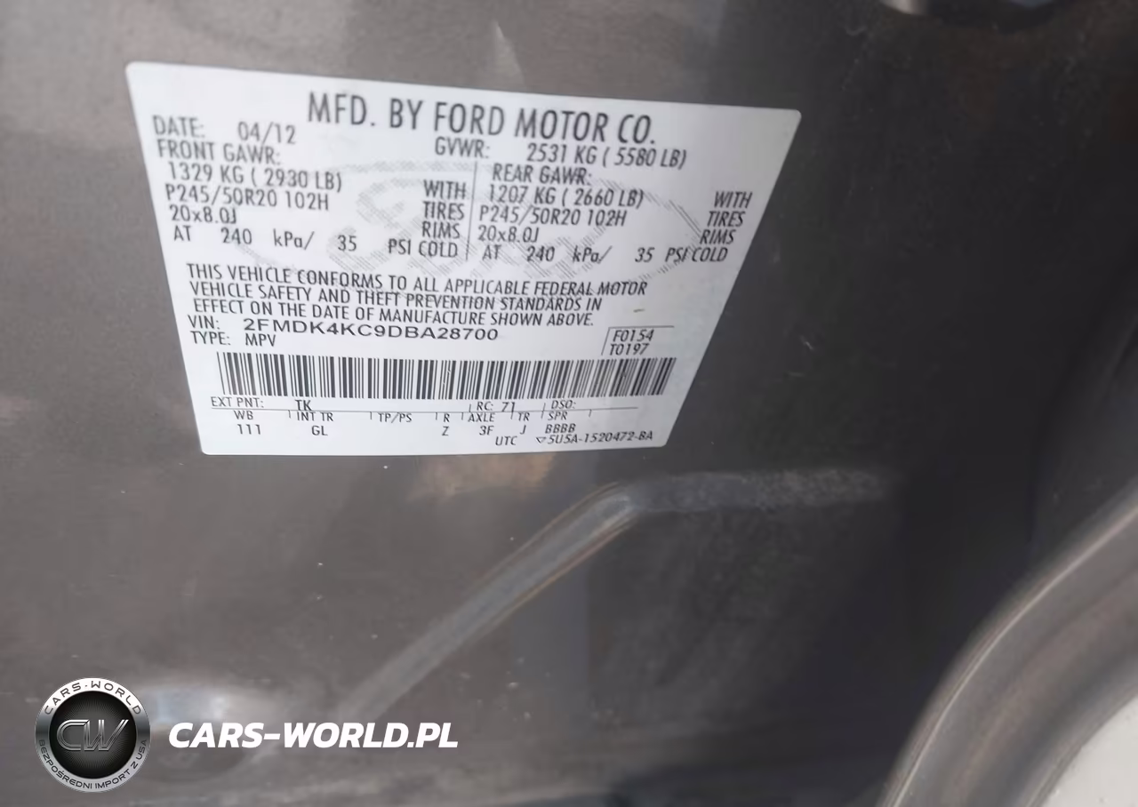 2013 Ford Edge Limited VIN:2FMDK4KC9DBA28700 - 9
