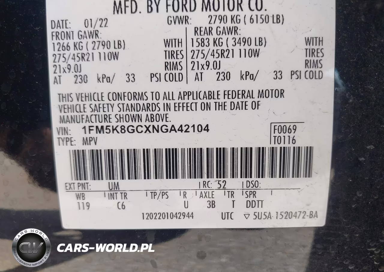 2022 Ford Explorer St VIN:1FM5K8GCXNGA42104 - 9