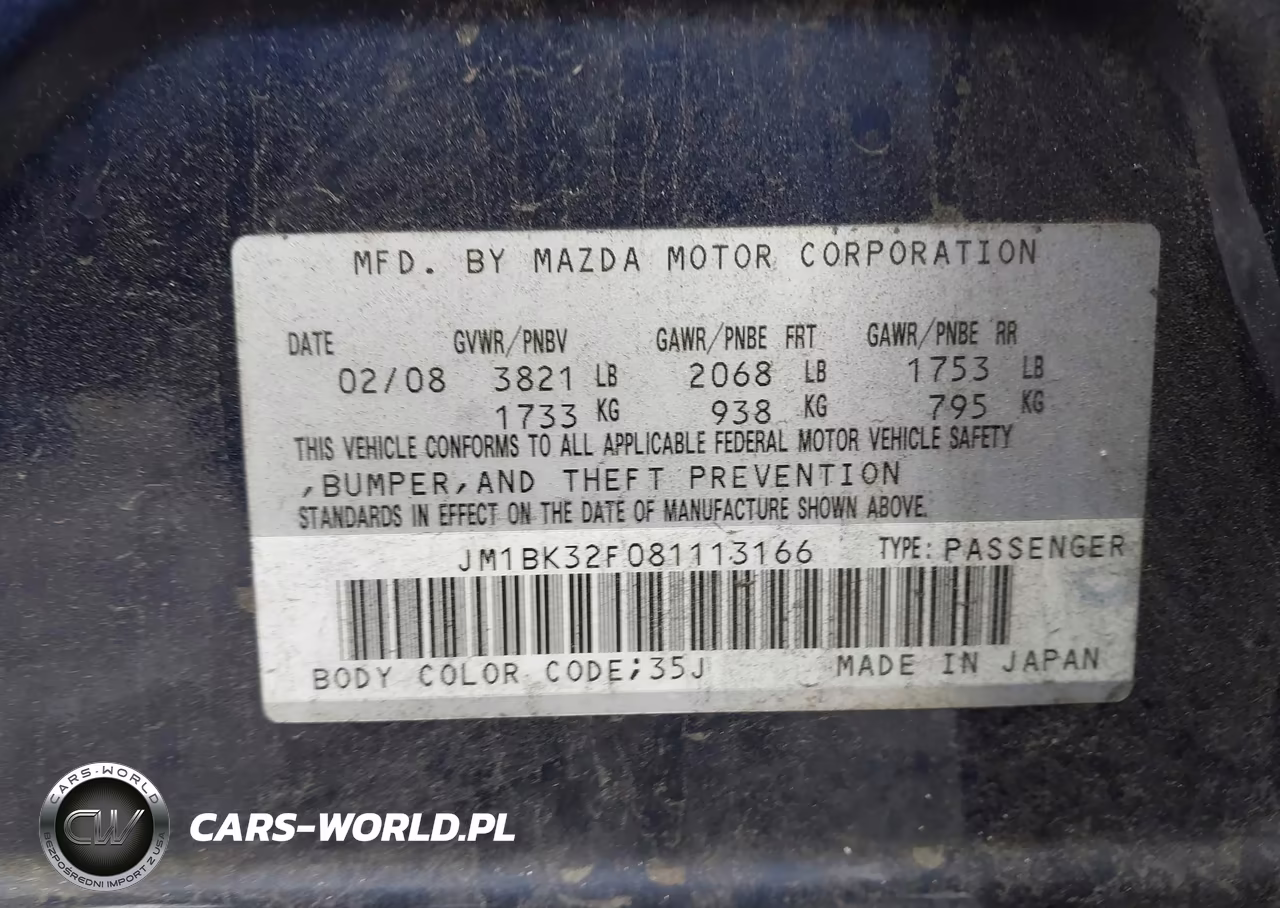 2008 Mazda Mazda3 I Touring Value VIN:JM1BK32F081113166 - 9