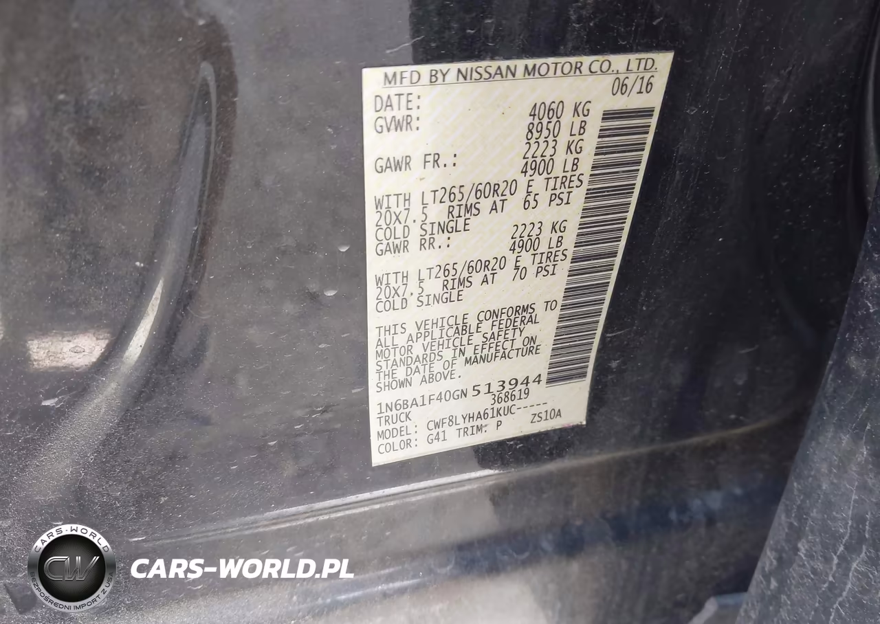 2016 Nissan Titan Xd Platinum Reserve Diesel VIN:1N6BA1F40GN513944 - 9