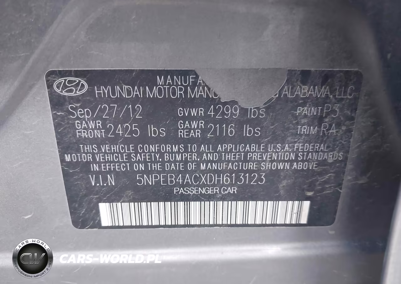 2013 Hyundai Sonata Gls VIN:5NPEB4ACXDH613123 - 9