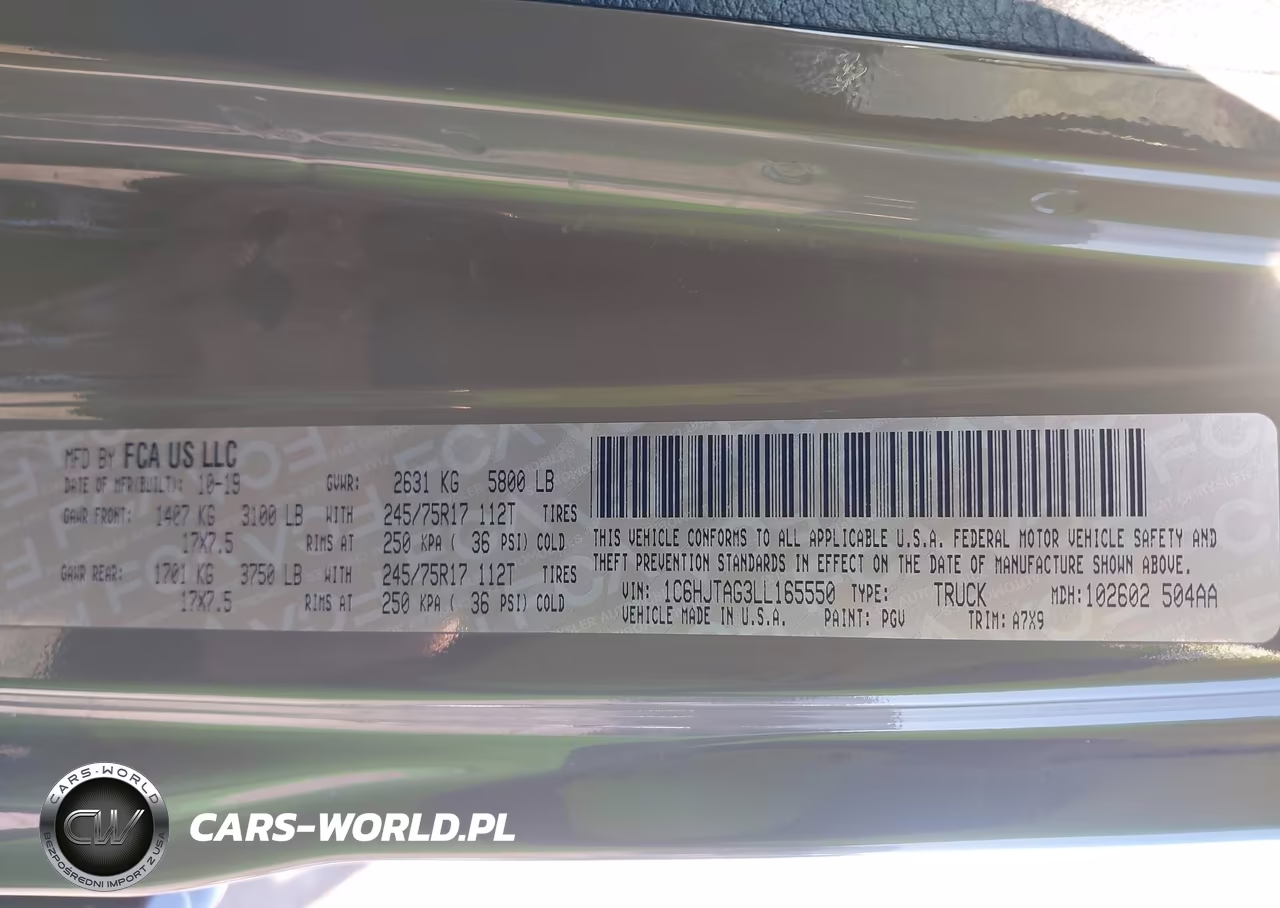 2020 Jeep Gladiator Sport S 4X4 VIN:1C6HJTAG3LL165550 - 9