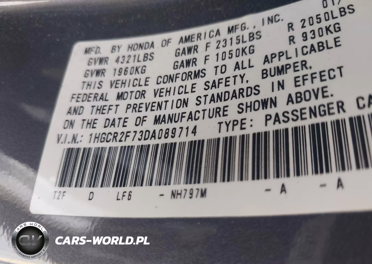 2013 Honda Accord Ex VIN:1HGCR2F73DA089714 - 9